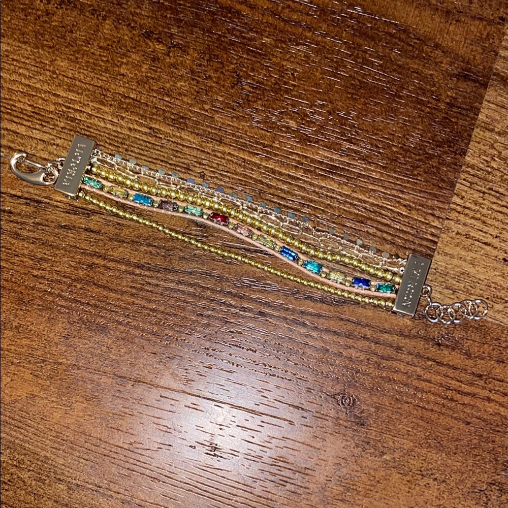 Victoria Emerson Gold and Blue Woven Bracelet